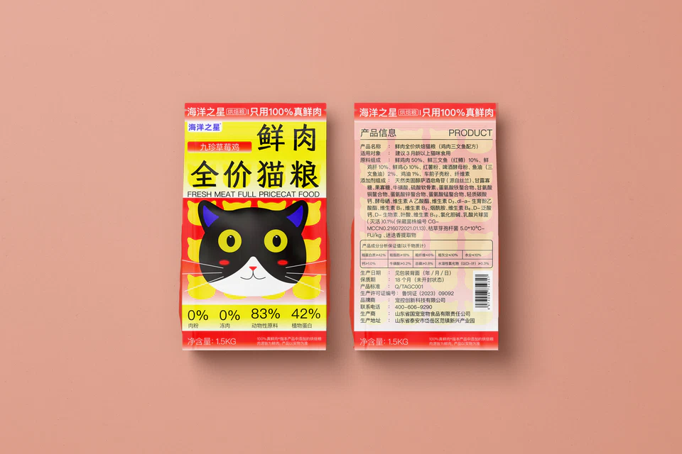 红色包装正反面展示